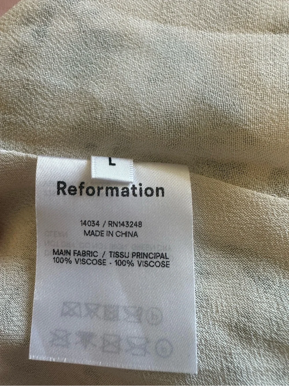 Reformation Sable Smocked Bodice Midi Dress - Size L - Picture 6 of 7